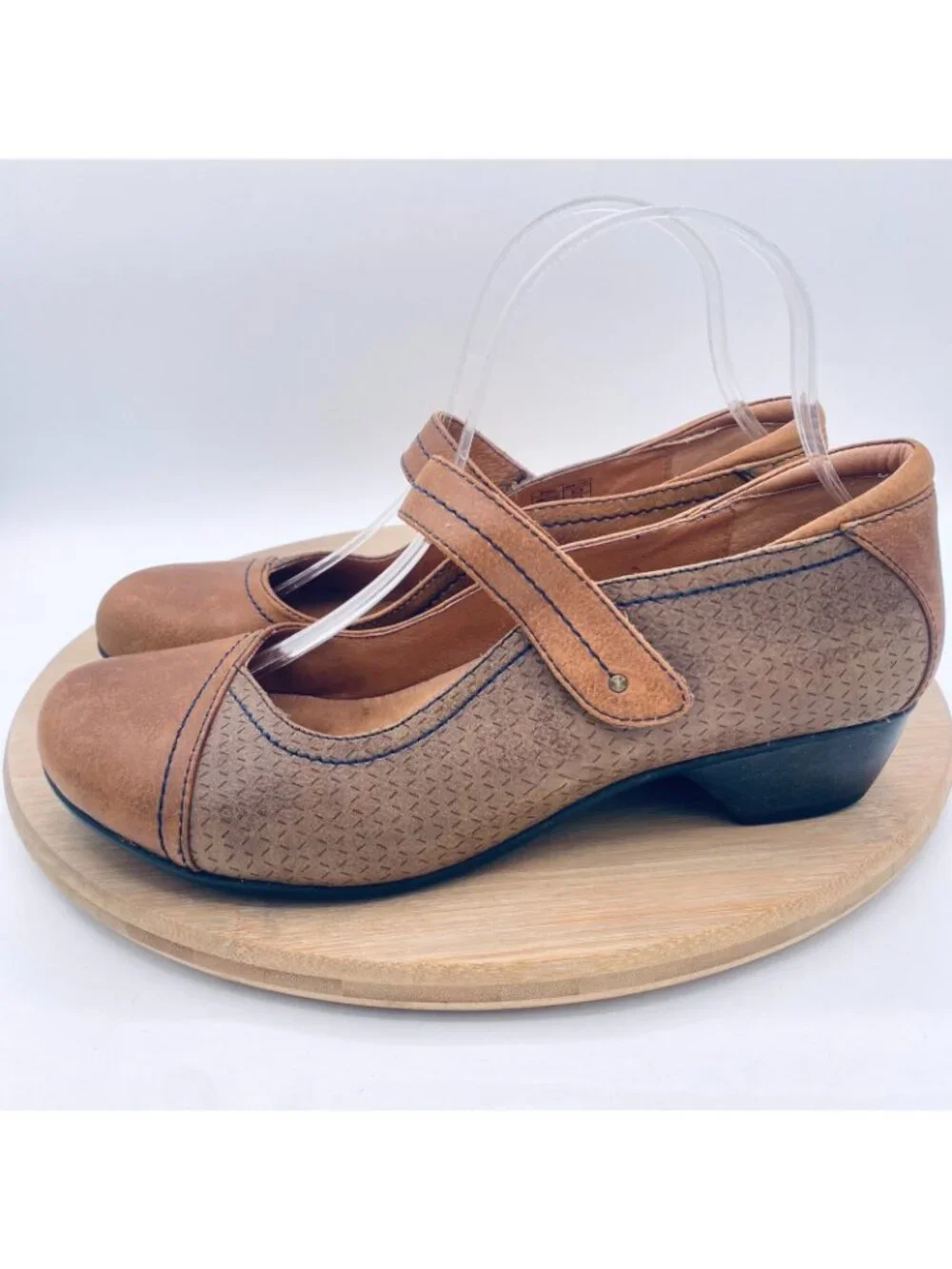 Taos Shoes Womens 9 40 Brown Leather Comfort Mary Jane Mambo Heels